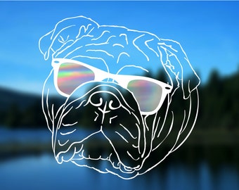 Bulldog Outline Vinyl Car Decal Sticker | Dog Decals
