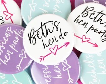 Hen party badge, Hen do badges, Personalised hen badges, Hen party accessory, Bride badge