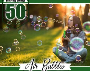 Air Bubbles Photo Overlays, Realistic Photoshop effect, soap bubble, Photoshop overlay, fairy dreamy fantasy overlays, jpg file