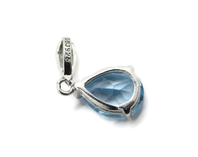 Vintage Aquamarine Pendant, Sterling Silver Pendant