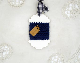 Vintage Navy Blue Rick Rack - 4 yards of medium width trim