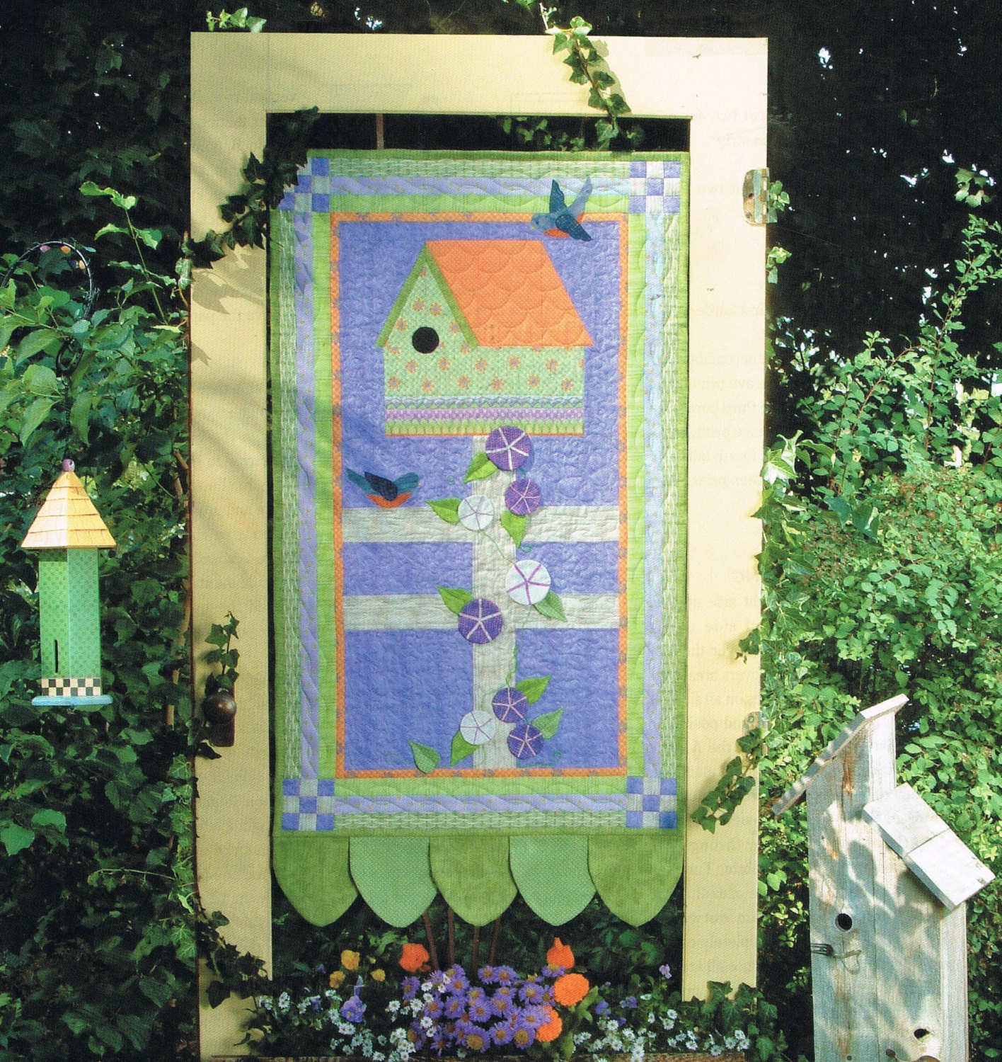 QUILT PATTERN Bird House & Flowers Wall Hanging Quilt