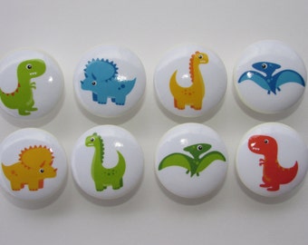 Dinosaur Dresser Drawer Knobs Set of 8