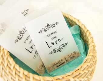 Wedding Seed Packets, Favor Seed Envelopes, 25 Spread The Love Envelopes, Wedding Favor Envelopes, Personalized Favor Bags