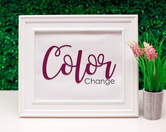 Color Change. Wedding Printable