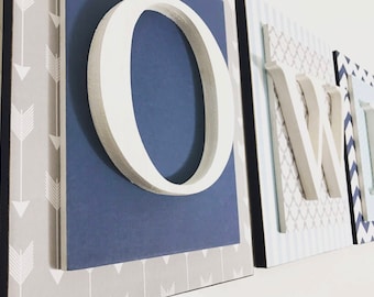 Nursery letters,Boys Nursery Letters, Personalized wooden letters, Navy Nursery Letters, Wood letter, Custom nursery letters, Wooden Letters