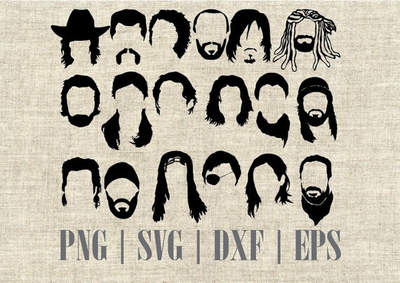 Download The Walking Dead Faces SVG Cut File Digital Clipart Editable