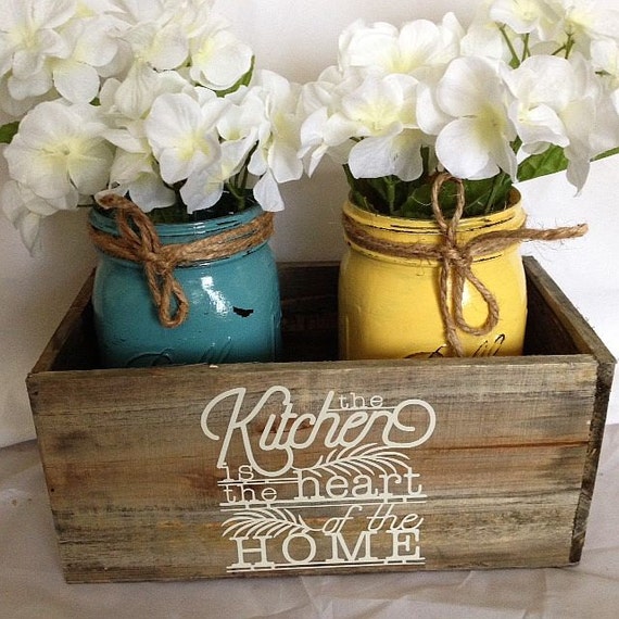 Items similar to rustic mason  jar kitchen  decor  mason  