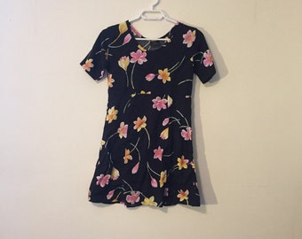 Items similar to E. D Michael's Rayon Dress black floral S on Etsy