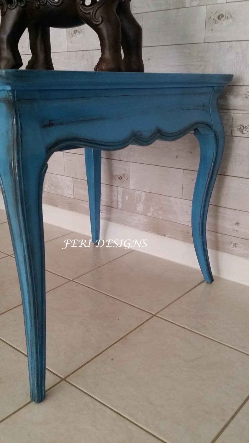 Blue Vintage End/Side Tables Coffee Tables by FERIDESIGNS on Etsy