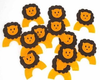 Lion Felt Animals, 2-Inch, 12 Piece