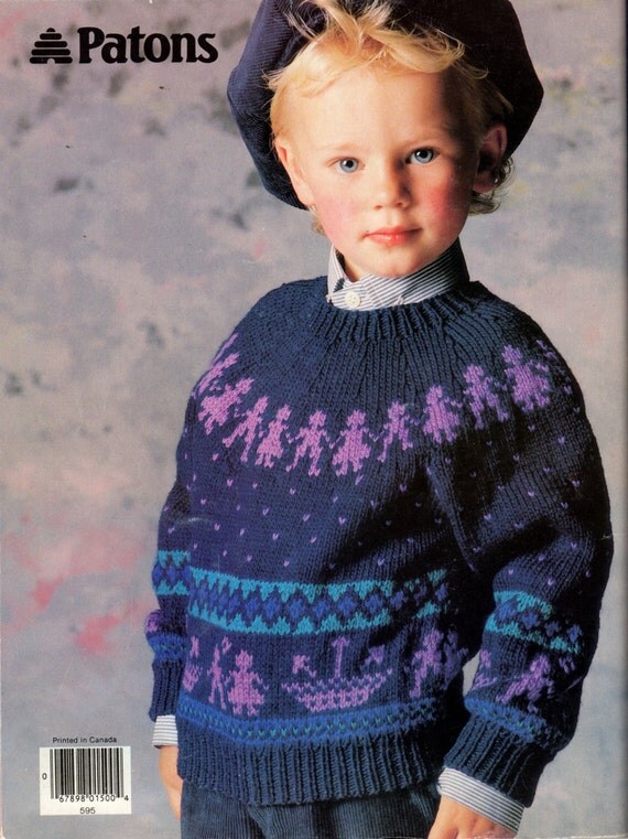 Vintage Retro 80s Kid Knits Childs Sweaters Knitting Patterns From ...