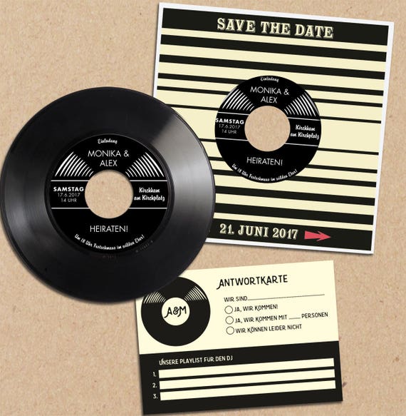 Personalized Wedding Invites Record Invitation Card