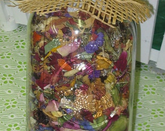 Dried Flower Potpourri - Mason Jar Decor - Mixed Dried Flowers - Wedding Toss - Centerpiece - Rustic Home Decor - Dried Flower Confetti