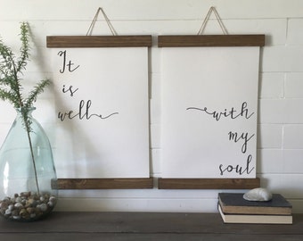 It is well with my soul/canvas art print/wall art/canvas print/wall decor/set of 2