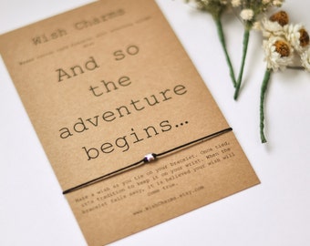Travel Jewelry, Going Away Bracelet, Gift For Traveller Bracelet, Adventure Bracelet, New Beginnings Jewelry, Adventure Card, Cord Bracelet