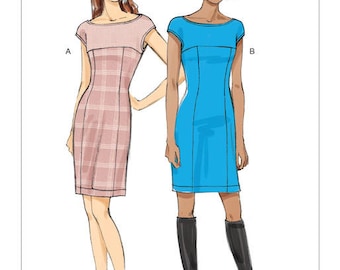 Vogue Pattern V9196 Misses' Princess Seam Dress Dress with Yokes and Back-V