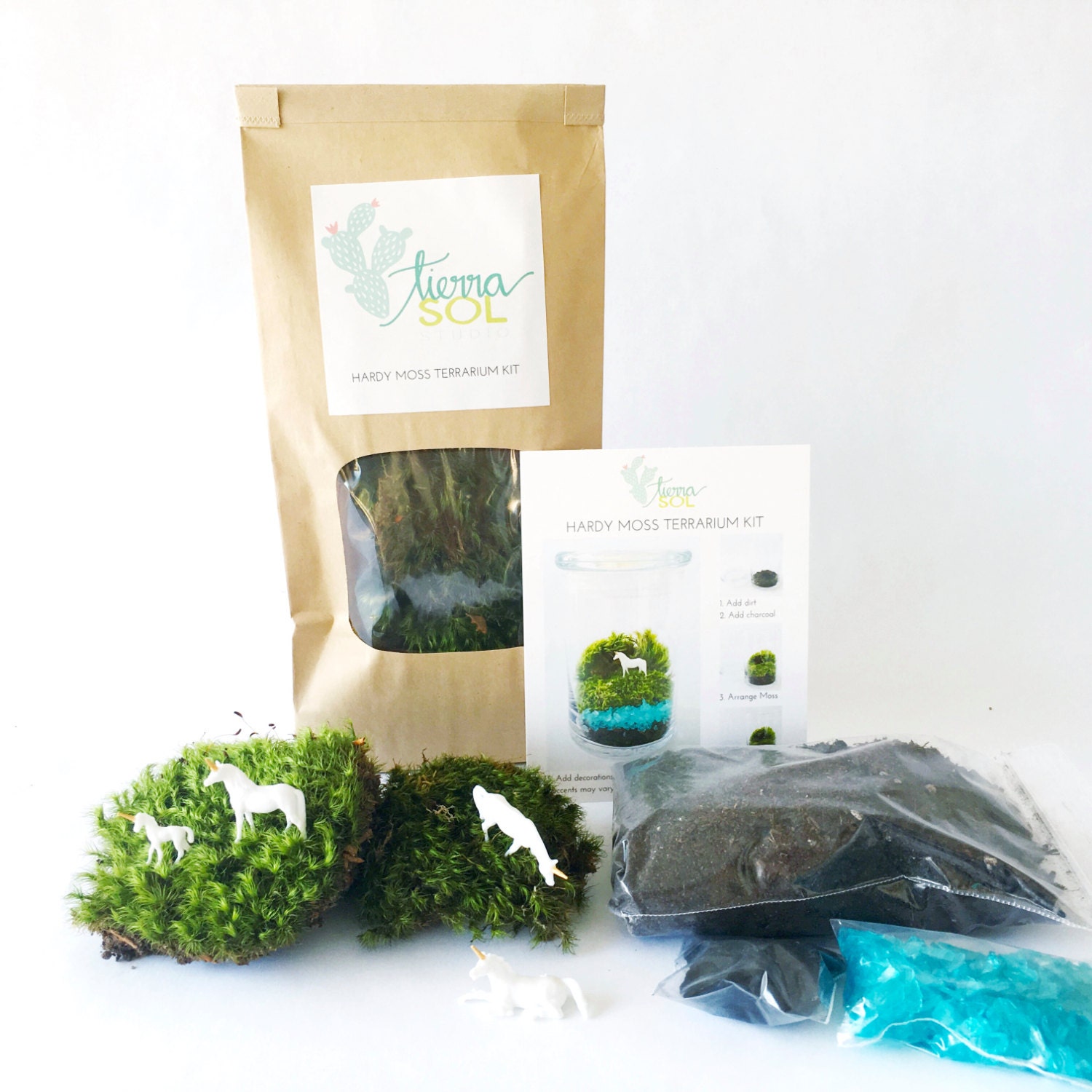 DIY Terrarium Kit Unicorn Hardy Moss Terrarium Unicorn