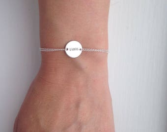 Initial bracelet, sterling silver bracelet, large disc, monogram bracelet, name bracelet, friendship bracelet - mothers jewellery - everyday