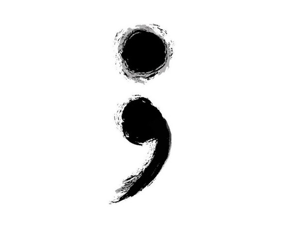 Semicolon Temporary Tattoo Set of 2 Self Harm & Suicide