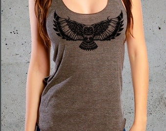 Yoga Clothes,(OWL Shirt)Native American Clothing,Yoga Tank Top,Bohemian Clothing,Womens Graphic Tee,Best Friend Gift,Girlfriend Gift-
