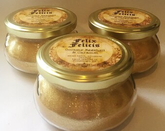Felix Felicis / Harry Potter Candle / Caramel Praline Scented Candle / Book Themed Candle / Glitter Candle / Hogwarts Potions / Book Candles