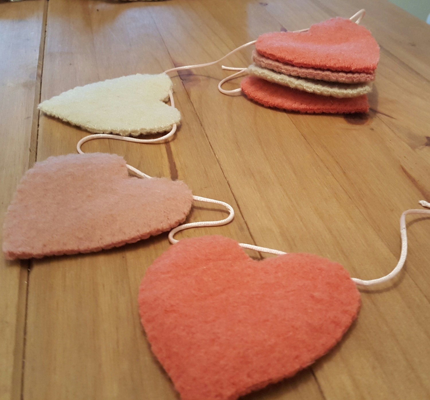 Handmade felt and ribbon bunting garland