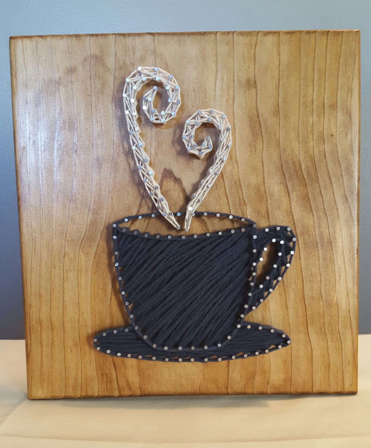 Coffee Cup String Art Handmade