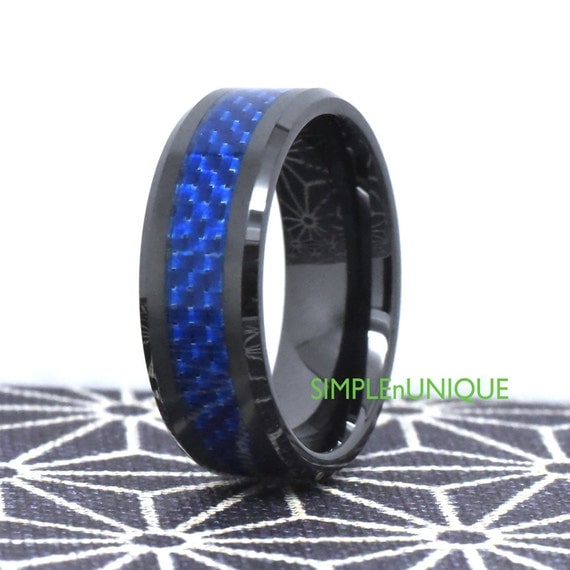 Mens Ceramic Band His Band Mens Engagement RingBlack Ceramic