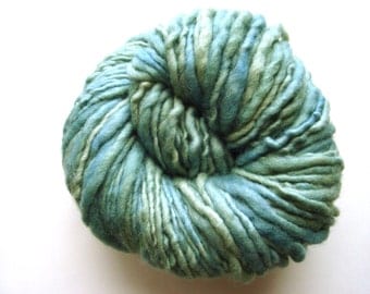 Seafoam--Handspun, Hand Dyed Polwarth Yarn, Single ply, 4.3 oz, 113 yds