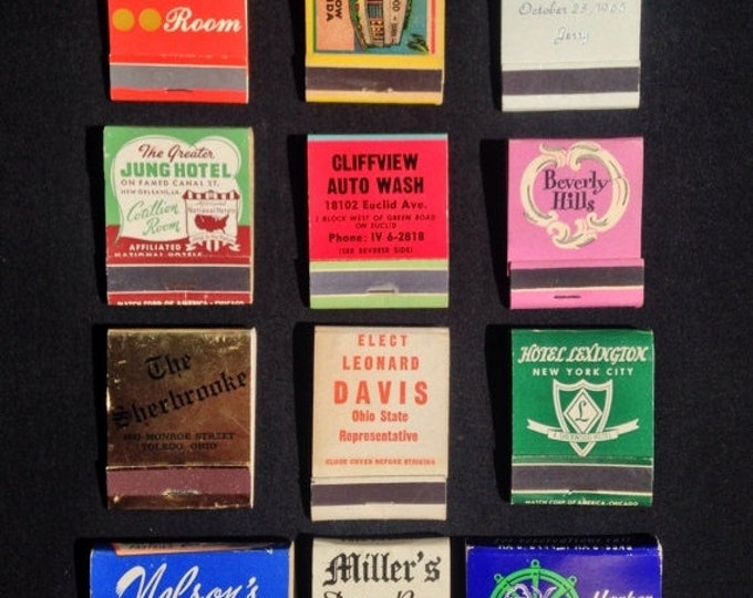 Storewide 25% Off SALE Vintage Unused Matchbooks With Mid-Century Advertising From Across The Country, Assorted Set of 12 Near Mint Conditio