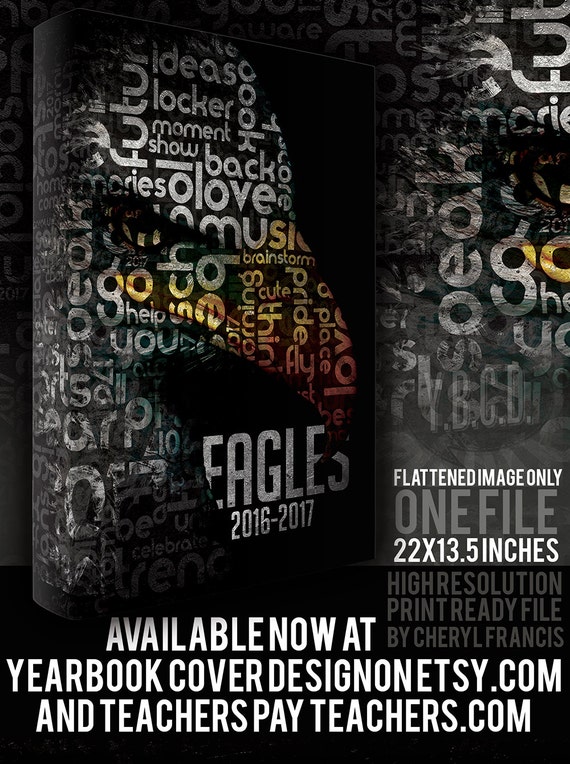 Items similar to Yearbook Cover Design 2017 Eagle Typography on Etsy