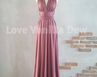 Bridesmaid Dress Infinity Dress Plum Floor Length Maxi Wrap Convertible Dress Wedding Dress