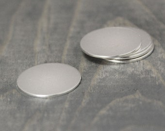 Sterling Silver Stamping Blank, 10 Pack, 3/4 Inch Disc, 20 Gauge Silver, 19mm Disc, Silver Round, Silver Blank, Stamping Supplies, Blanks