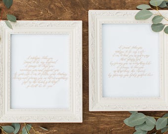 Custom 11x14 Wedding Vows