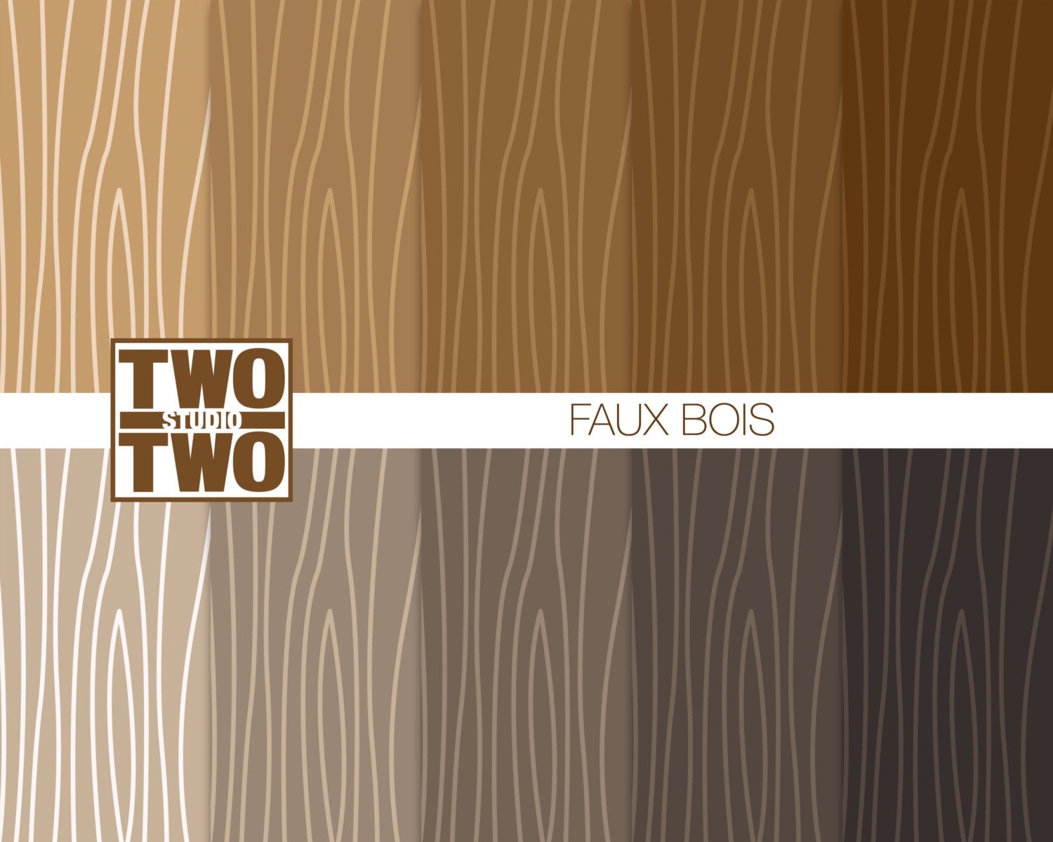 Faux Bois Digital Paper Fake Wood Grain Patterns for Fall