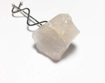 Rose Quartz Crystal Hair Clip