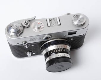 Vintage Photo Camera FED 3, 35mm film rangefinder camera made by FED made in Russia (C0332)