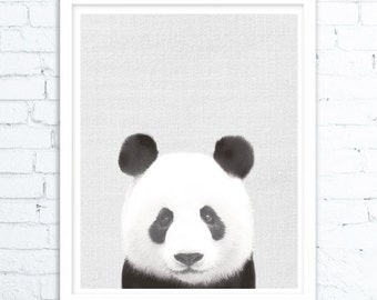 Panda Art print, Panda nursery art, Printable art, Nursery decor, Animal art, Baby animals, Nursery wall art, Kids art, Zoo animal nursery