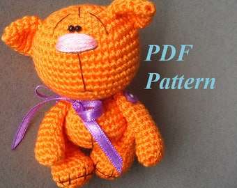 Amigurumi crochet kitten pattern, PDF pattern, ENGLISH language