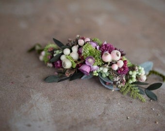 Hair comb Flower floral fairy hair flowers wedding comb bridal hair fashion accessories barn wedding woodland style