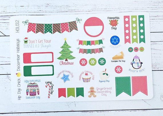december holiday planner stickers christmas winter hol012