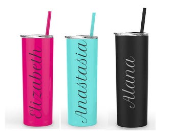 Personalized Stainless Steel Tumbler- Stainless Steel Tumbler- Personalized Gift- Personalized Tumbler- Skinny Tumbler- Personalized Cup