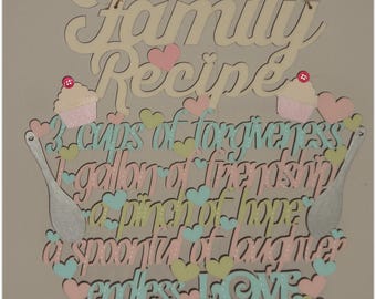 Family Recipe Hanging Wooden Plaque