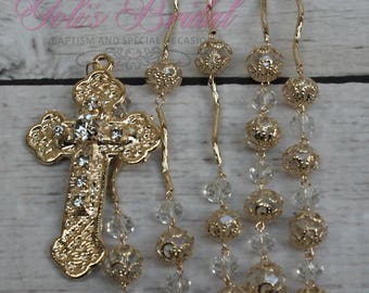 FAST SHIPPING!! Handcrafted Beautiful Silver Rosary, Wedding Rosary, Communion Rosary, Christening Rosary, Confirmation Rosary, Rosary Gift