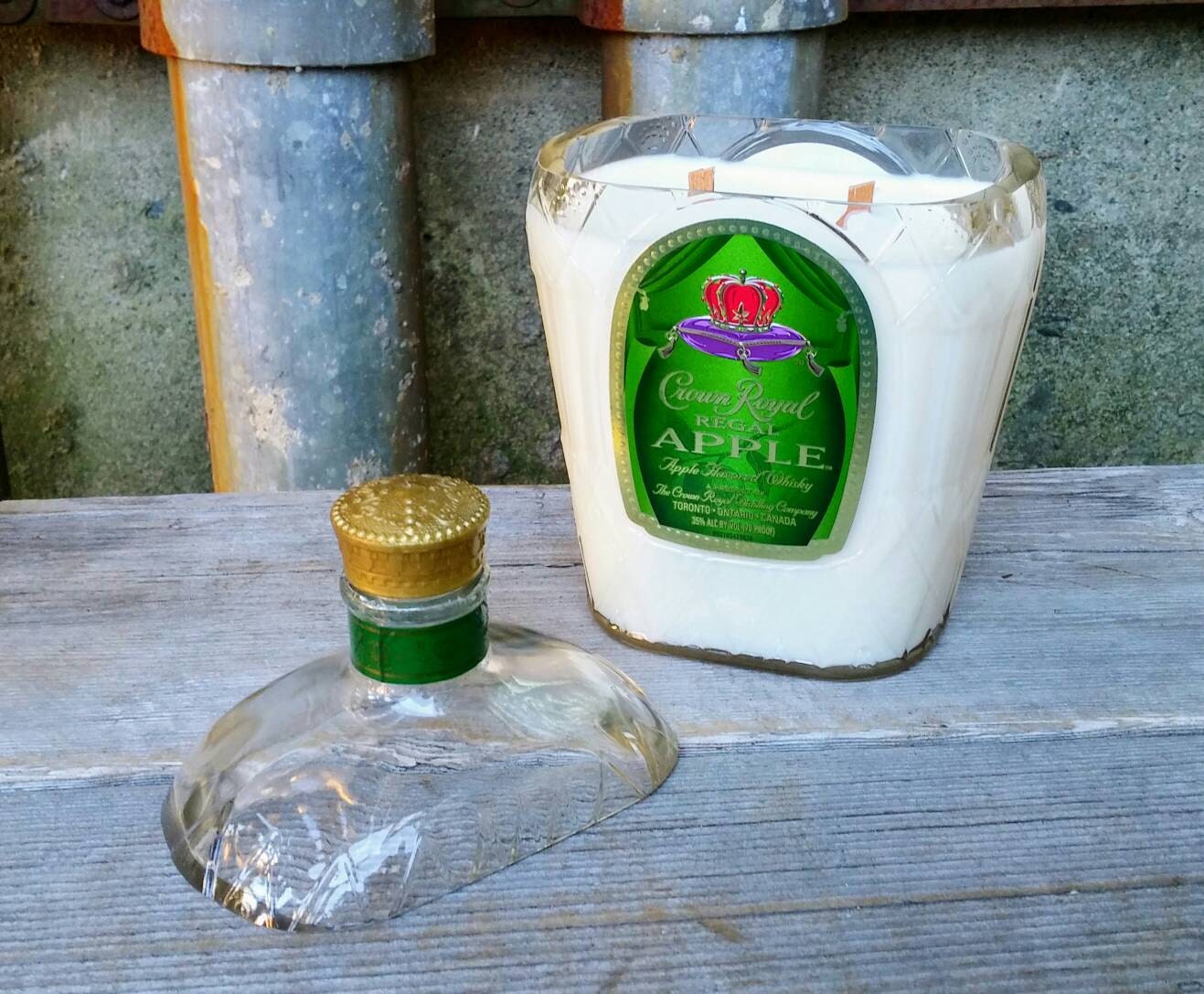 Crown Royal Candle Liquor Bottle Candle Cut Glass by ReWineIt02346