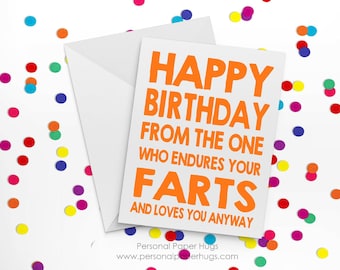 Funny Birthday Card for guy - Funny Birthday card for husband - Funny birthday card for boyfriend - Farts - Happy Birthday