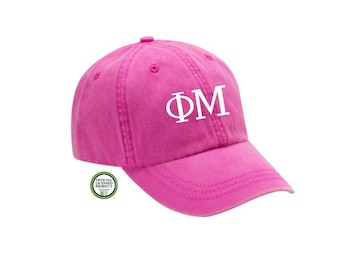 Phi Mu Embroidered Hat, Baseball Cap, Sorority Hat, Sorority gift, Big Little Gift, Phi Mu Gift