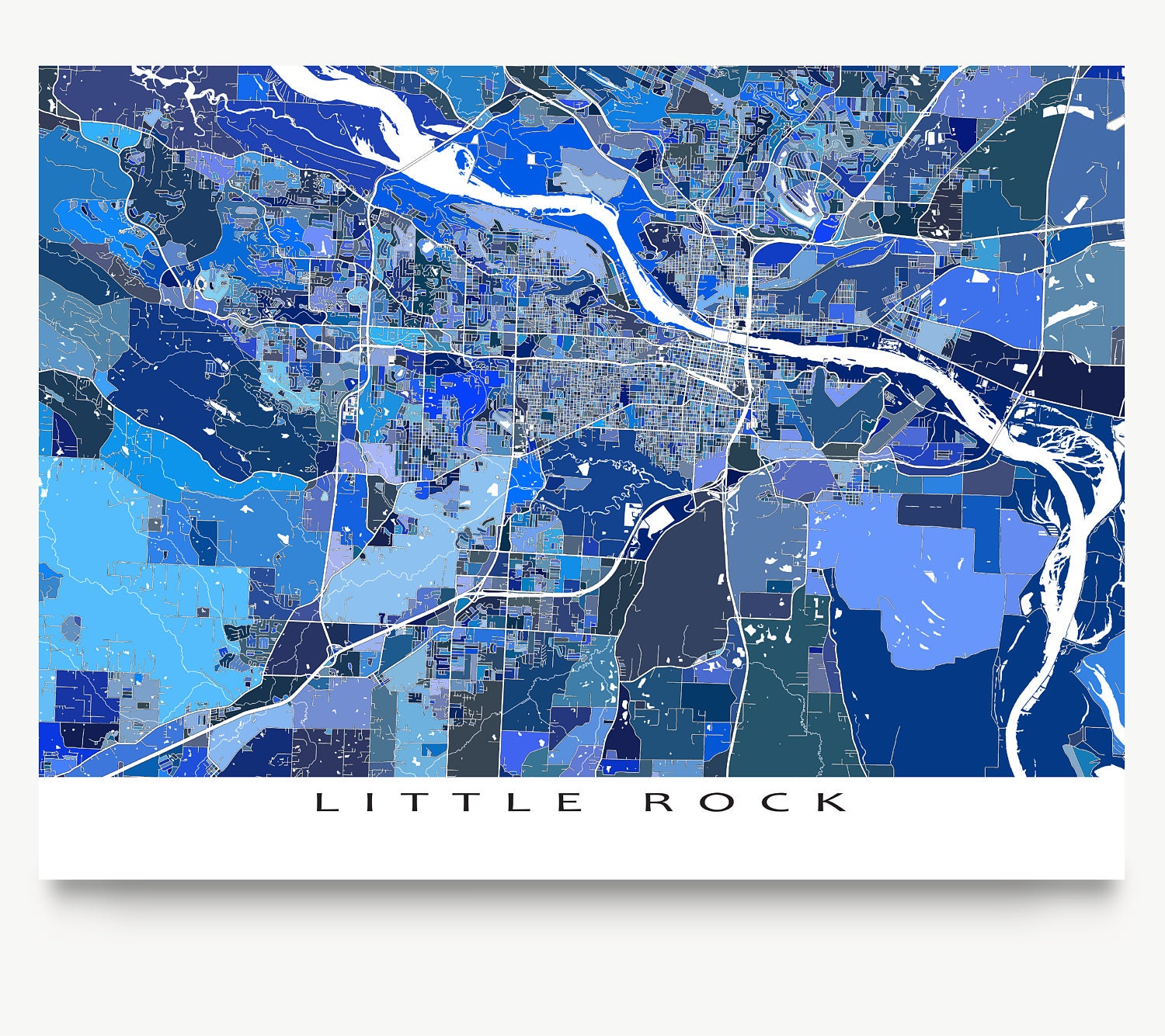 Little Rock Map Print Little Rock Arkansas City Map Art