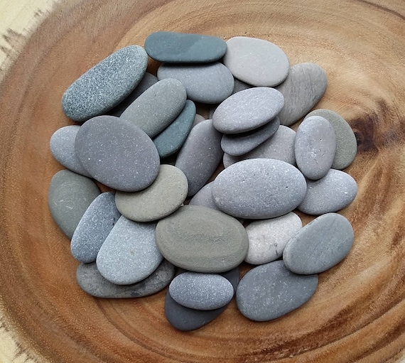 Oval Erie Lake Stones 1'' Oval Pebbles 30 Pc Rocks